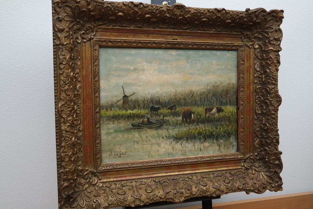 Arnout van Gilst - olieverf op paneel - landschap met koeien kopen? Bied vanaf 295!