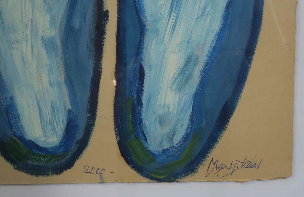 Meertje Kaal: Olieverf op karton, Op te grote voet leven - Ingelijst kopen? Bied vanaf 1!