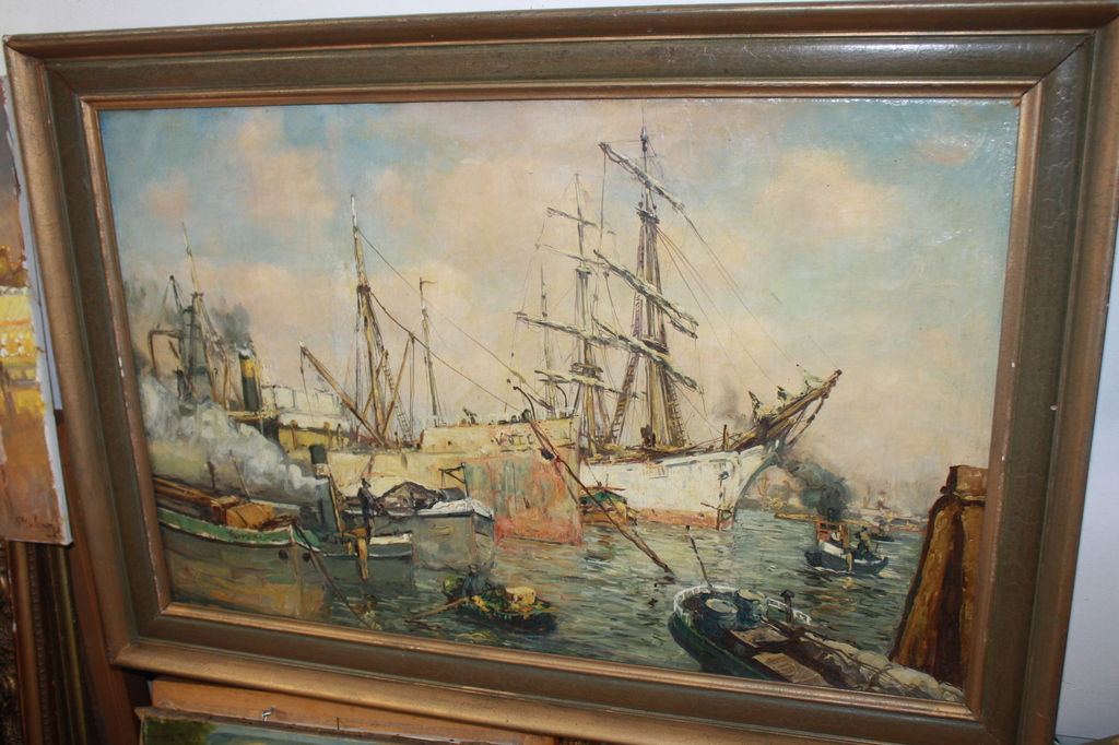 groot HAVEN SCHILDERIJ ROTTERDAM van DOESER kopen? Bied vanaf 1!