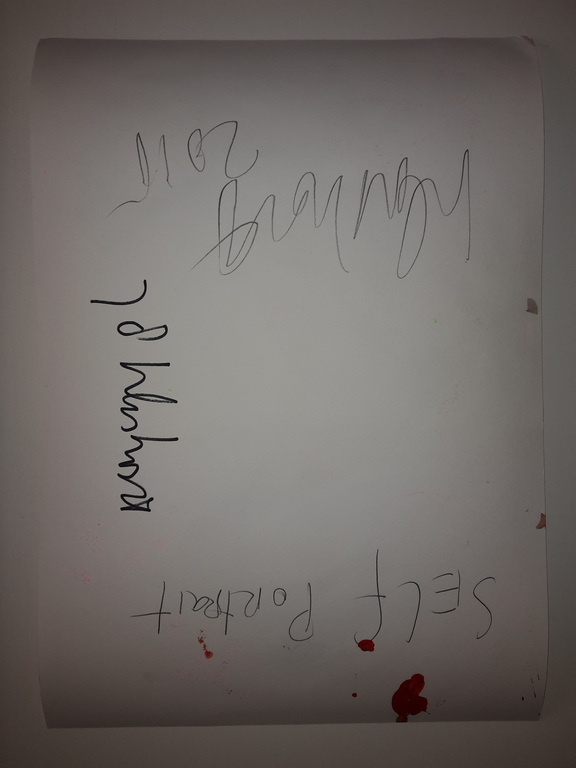 Peter Klashorst - gemengde techniek op aquarel papier - Self portrait kopen? Bied vanaf 75!