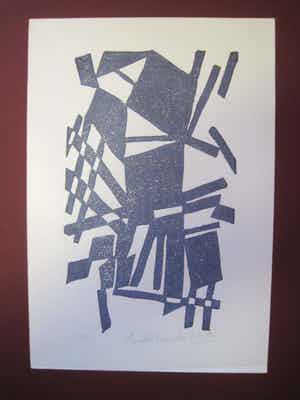 Andre van der Vossen - Andre v/d Vossen 1893-1963 gesigneerde houtsnede 39/50 voor "Creatie" 1952 verkocht voor € 1!