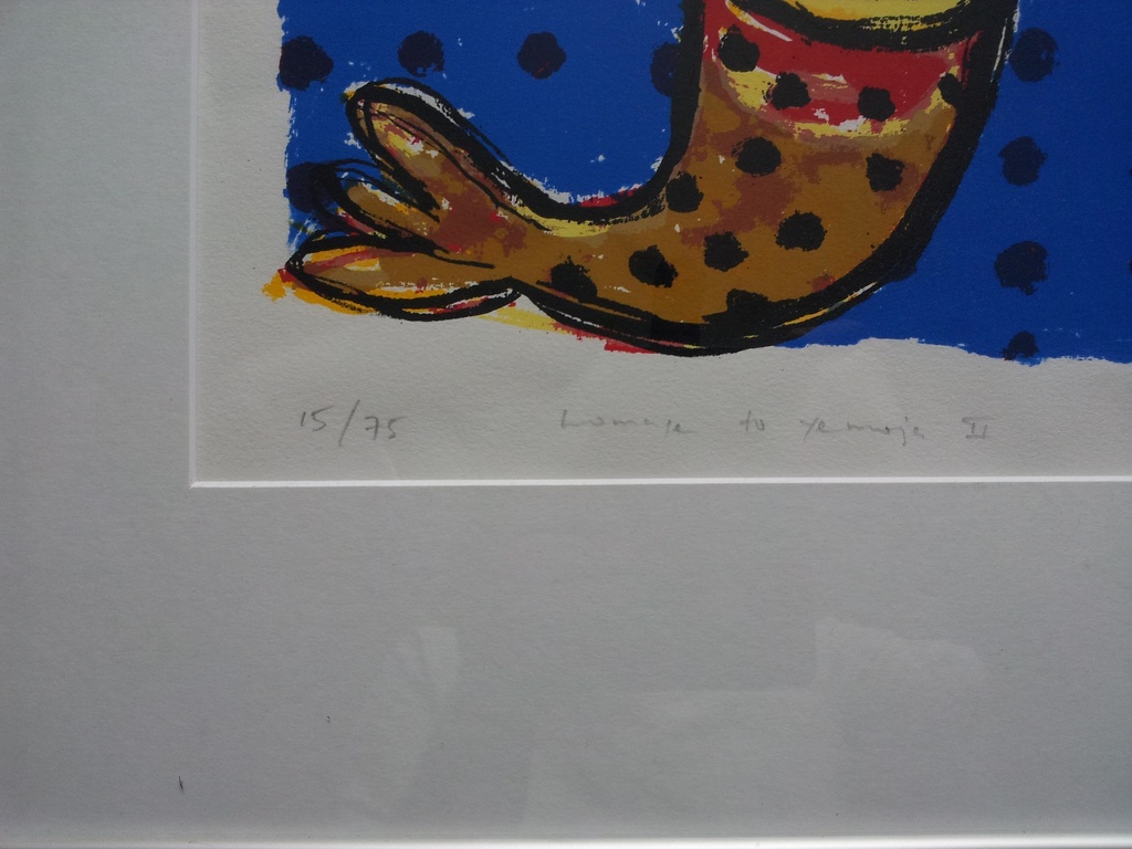 Toyin Loye 2 Gesigneerde Zeefdrukken Homage to Yemoja l en ll Ingelijst  kopen? Bied vanaf 1!