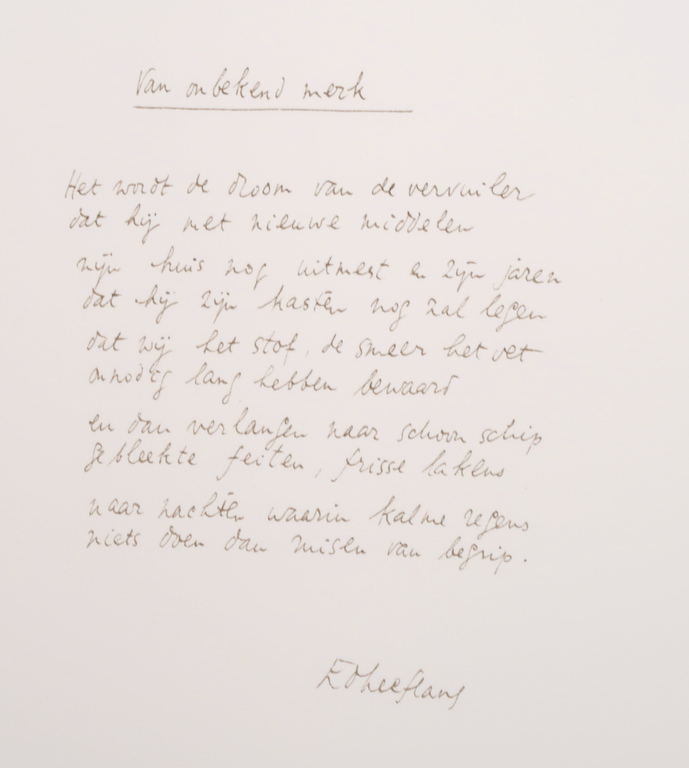 Vincent van Ojen: Houtsnede + Ed Leeflang: Gedicht, Van onbekend merk kopen? Bied vanaf 50!