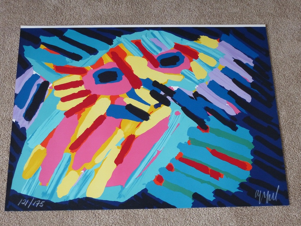 Karel Appel, Litho: Big Head, 1978, handgesigneerd verkocht voor € 475!