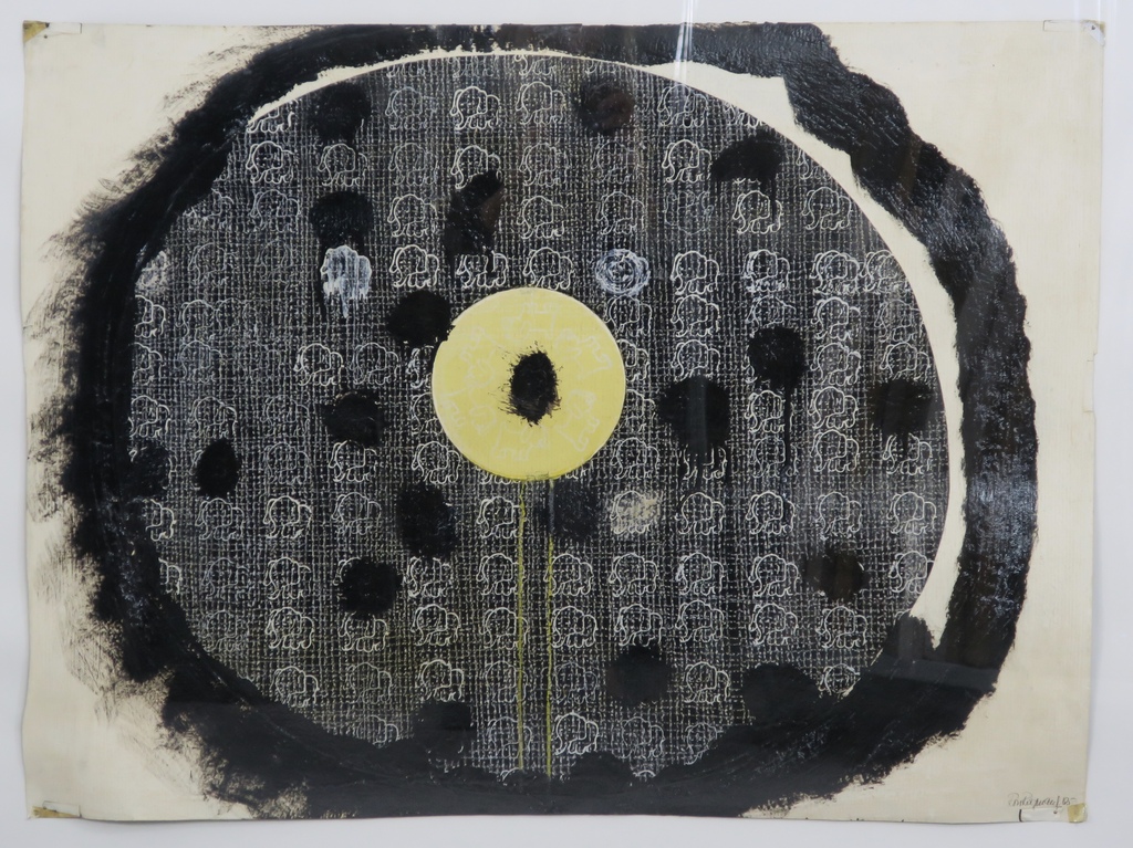 Ron Rooymans: Acryl, Vijver ligt in het midden van het meer -Ingelijst kopen? Bied vanaf 70!