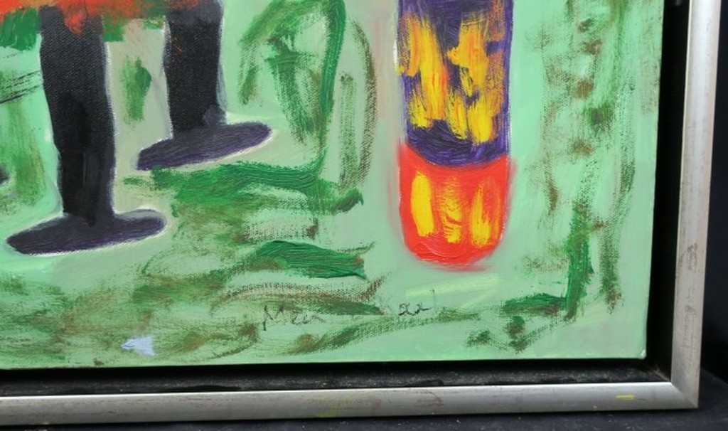 Meertje Kaal: Acryl en Olieverf op doek, Foute, maar tevreden tekkel - Ingelijst kopen? Bied vanaf 1!