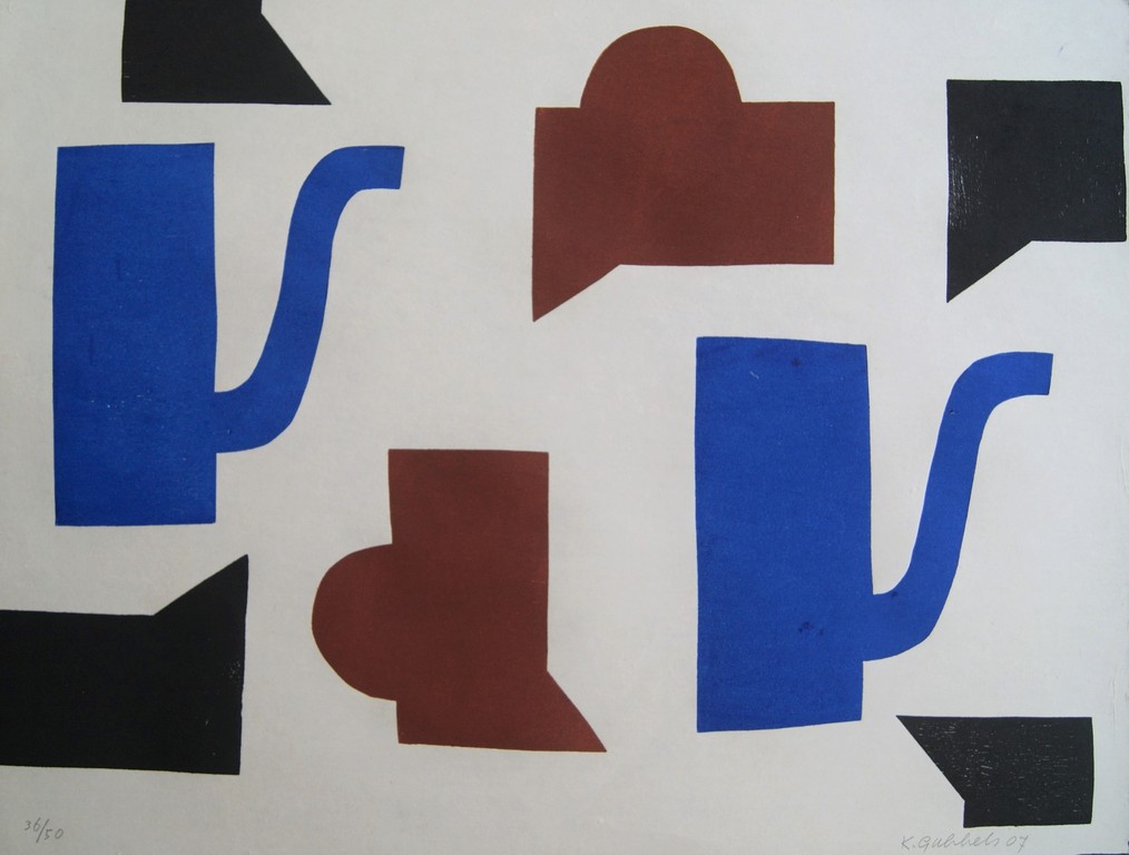 Klaas Gubbels houtdruk uit 2007, oplage 50 ex. verkocht voor € 385!