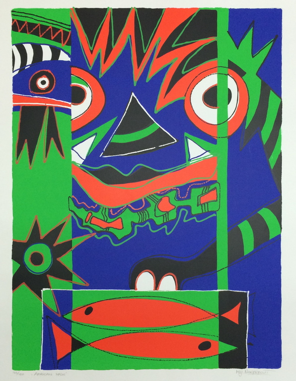 Marianne Naerebout: zeefdruk, African Mask verkocht voor € 50!