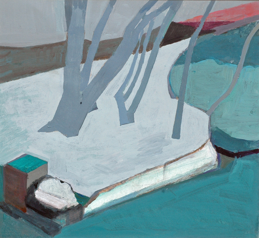 Hans Ebeling Koning, acrylverf op papier, de Vijver. verkocht voor € 110!