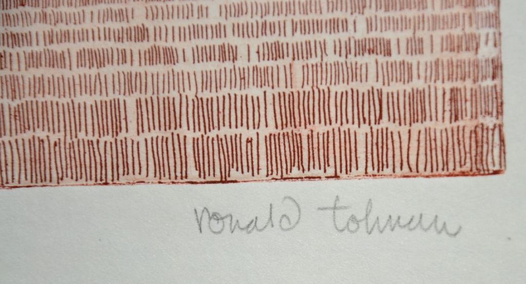 Ronald Tolman: Ets in rood. Proefdruk. Figuren in Landschap kopen? Bied vanaf 70!