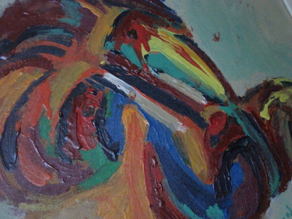 Interessant GROOT 1971  Abstract gesigneerd CoBrA olieverf op paneel  kopen? Bied vanaf 1!