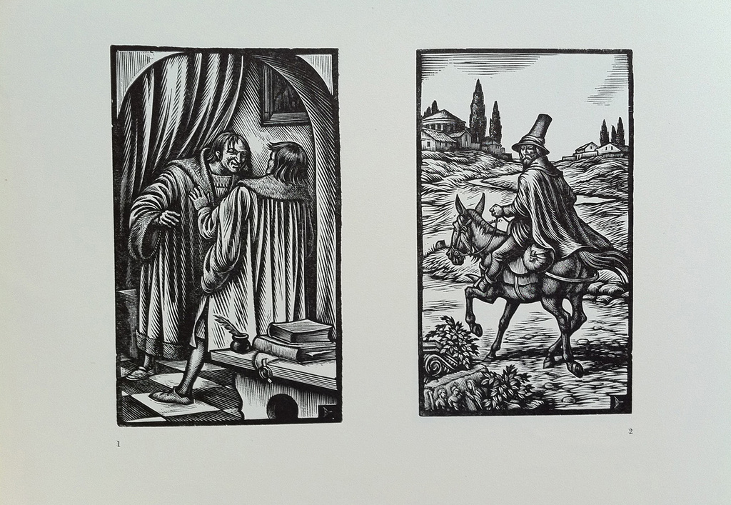 Nic. J. B. Bulder: 2 originele houtsnedes uit de Decamerone kopen? Bied vanaf 1!