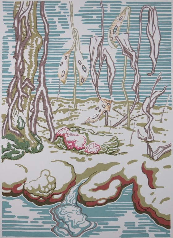 Aafke Bennema: Zeefdruk, Z.T. (landschap) kopen? Bied vanaf 1!