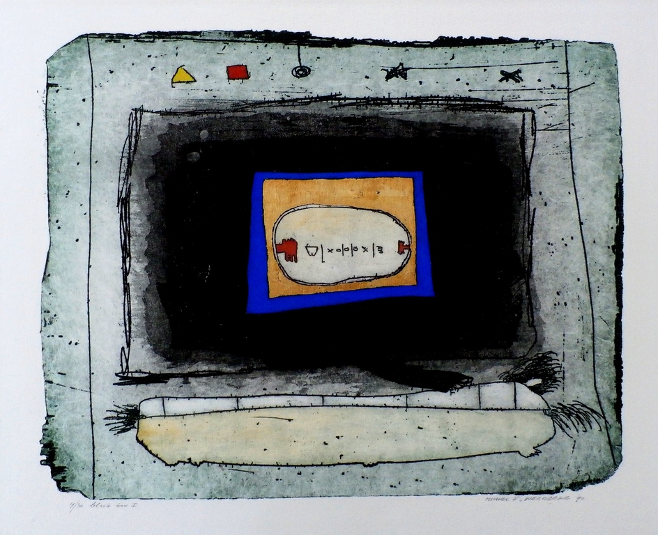 Michel van Overbeeke - ets: Black Box I - 1990 kopen? Bied vanaf 75!