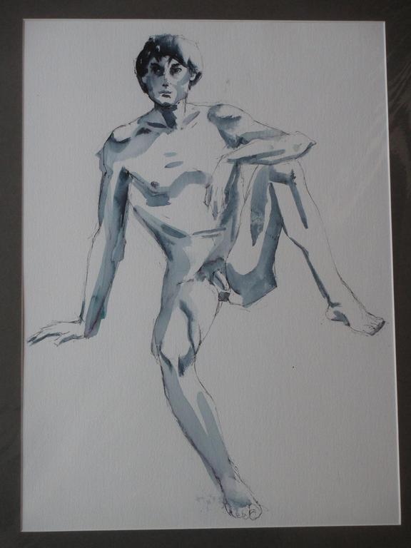 Henny Ragetlie, Naakte jongeman, Aquarel/inkt kopen? Bied vanaf 30!