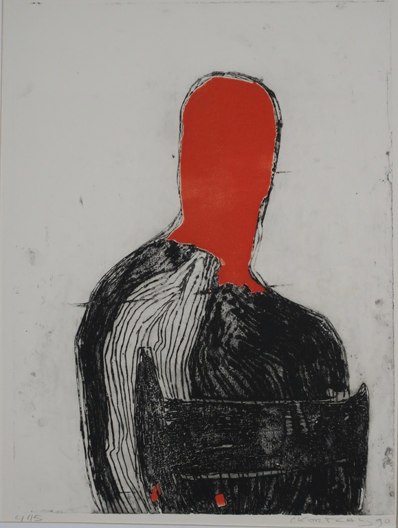 Cees Kortlang: Ets, Rood gezicht verkocht voor € 40!