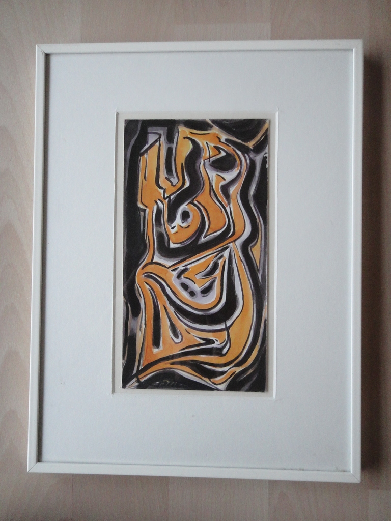 BIJZONDER: Jacques Mels (1899-1974), aquarel, 'kleurrijk abstract' BIJZONDER verkocht voor € 65!