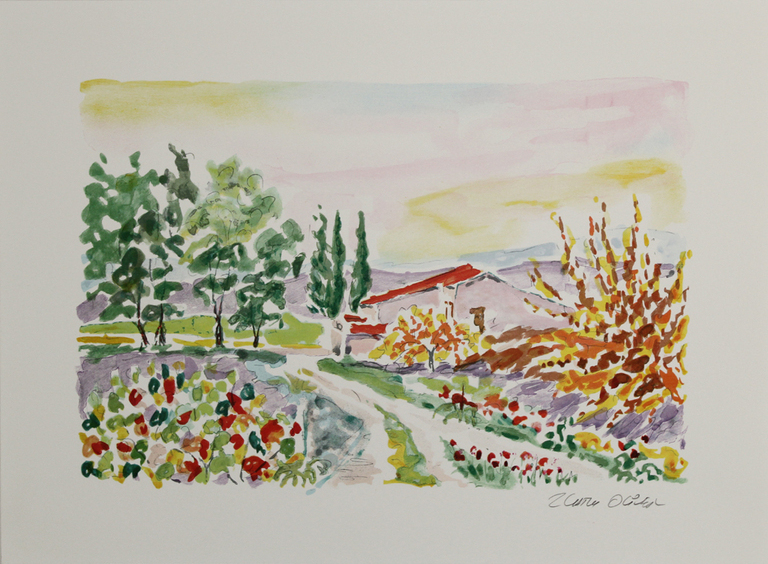 OLIVIER ZLATKU - PETITE CABANE, zomerse lithografie, handgesigneerd kopen? Bied vanaf 1!