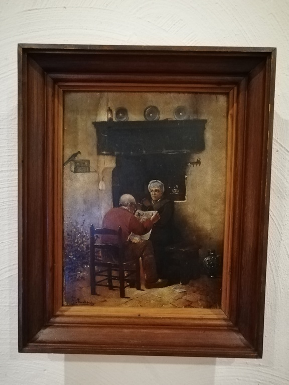 onbekend kunstenaar - olieverf op paneel - landelijk interieur kopen? Bied vanaf 1!