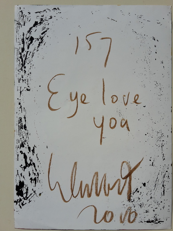 Peter Klashorst - gemengde techniek op papier - Eye love you kopen? Bied vanaf 75!