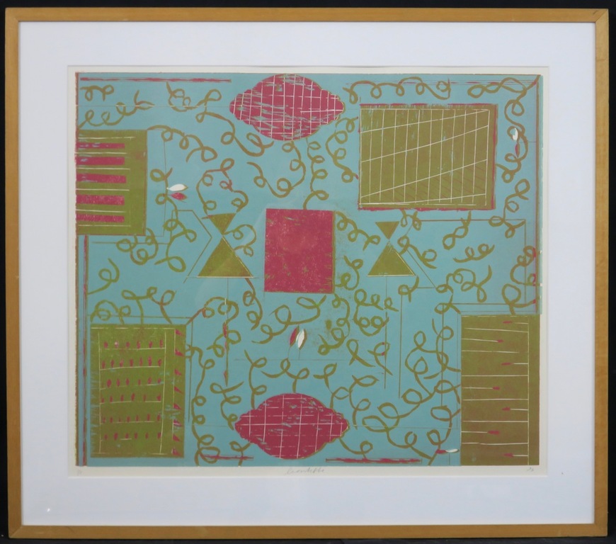 Leon Tebbe: Linosnede, Zonder titel - Ingelijst kopen? Bied vanaf 1!