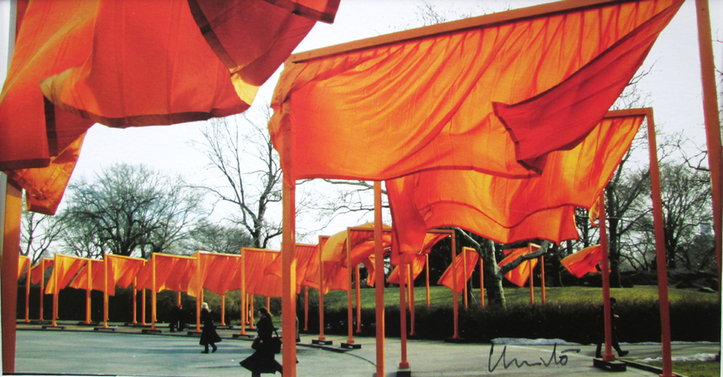 Christo - Project for NYC - The Gates - handgesigneerde XL artcard verkocht voor € 39!