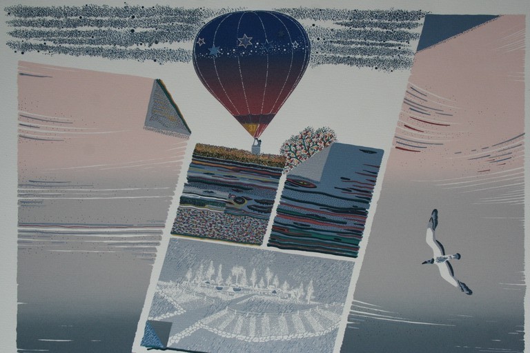 VERLAAGD Bart Filet, zeefdruk, titel 'onderweg', EA 1 van 10, gesigneerd kopen? Bied vanaf 40!