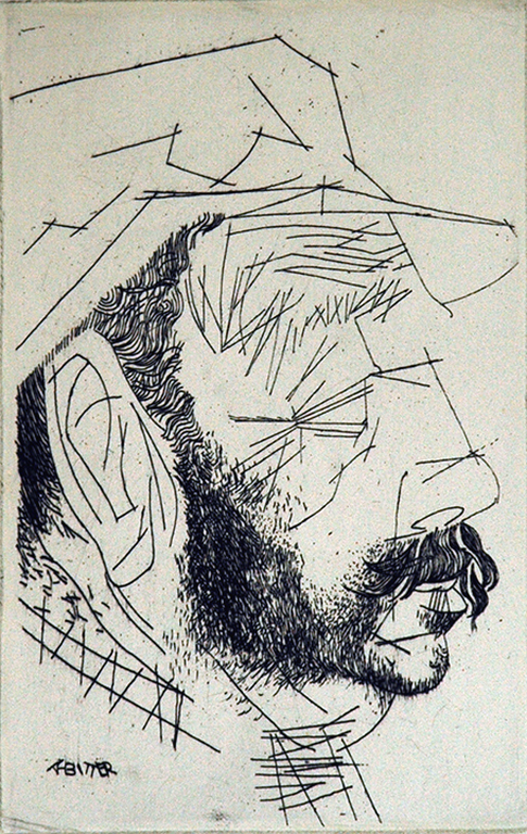 Theo Bitter - Theo Bitter: man met baard - ets kopen? Bied vanaf 20!