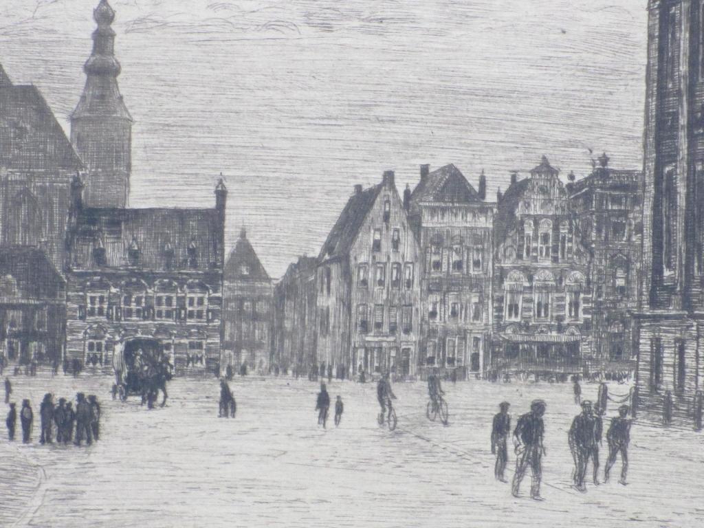 Waalko Jans Dingemans, Grote Markt Groningen, Ets 1920 kopen? Bied vanaf 70!