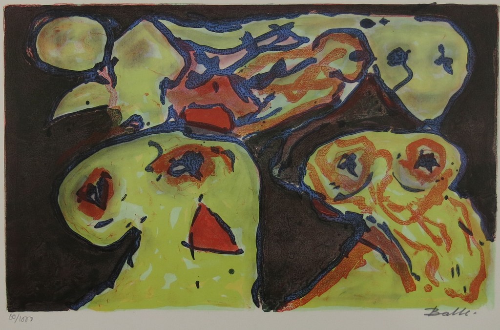 Mogens Balle: Kleurenlitho, Dromenland (CoBrA) verkocht voor € 51!