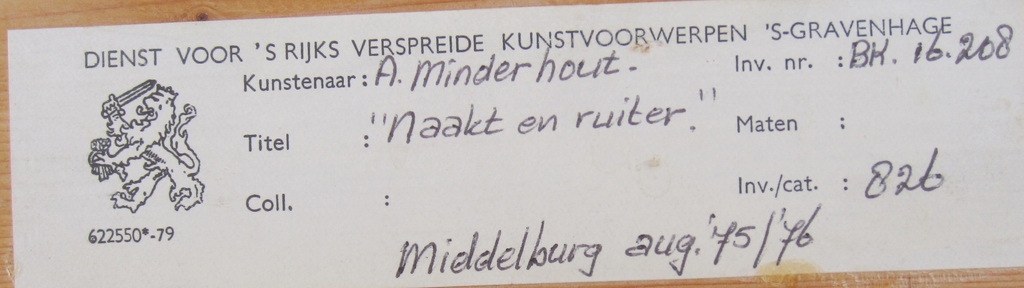 Andries Minderhout (1920-2014) - Olieverf Naakt en Ruiter 1 - 1976 kopen? Bied vanaf 1!