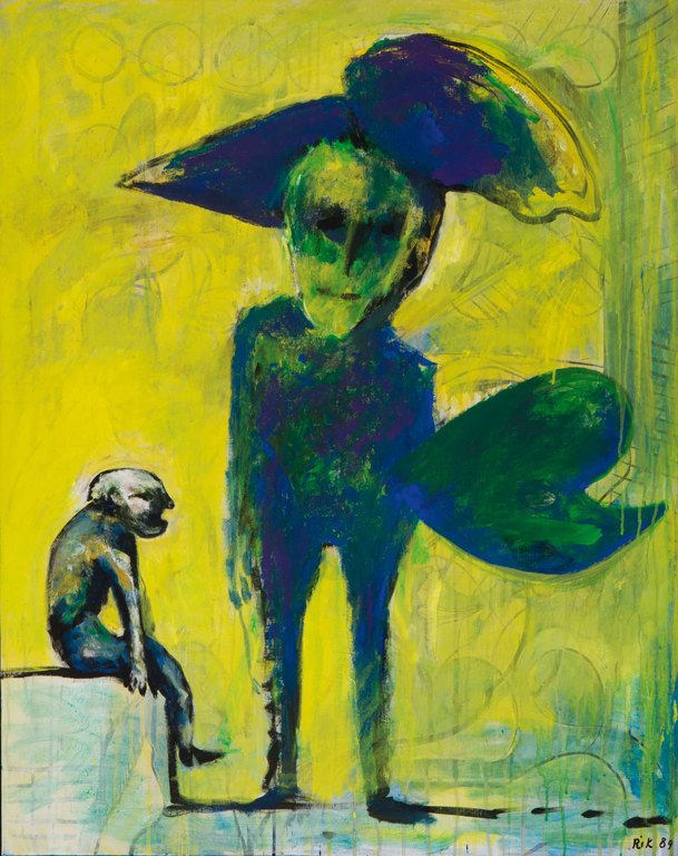 Rik van Iersel - "De Vraag"  - acryl op linnen - 1989 kopen? Bied vanaf 895!