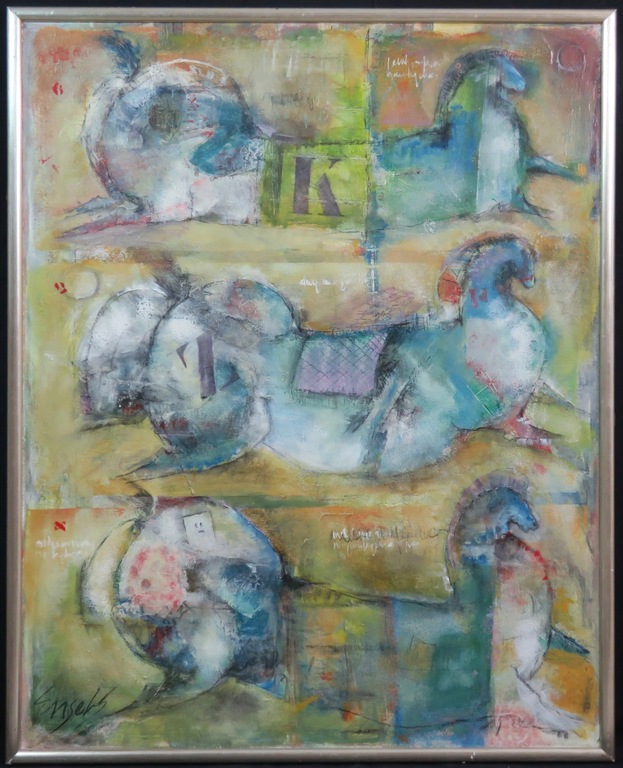 Astrid Engels: Acryl op doek, Paarden - Ingelijst (Groot) kopen? Bied vanaf 600!