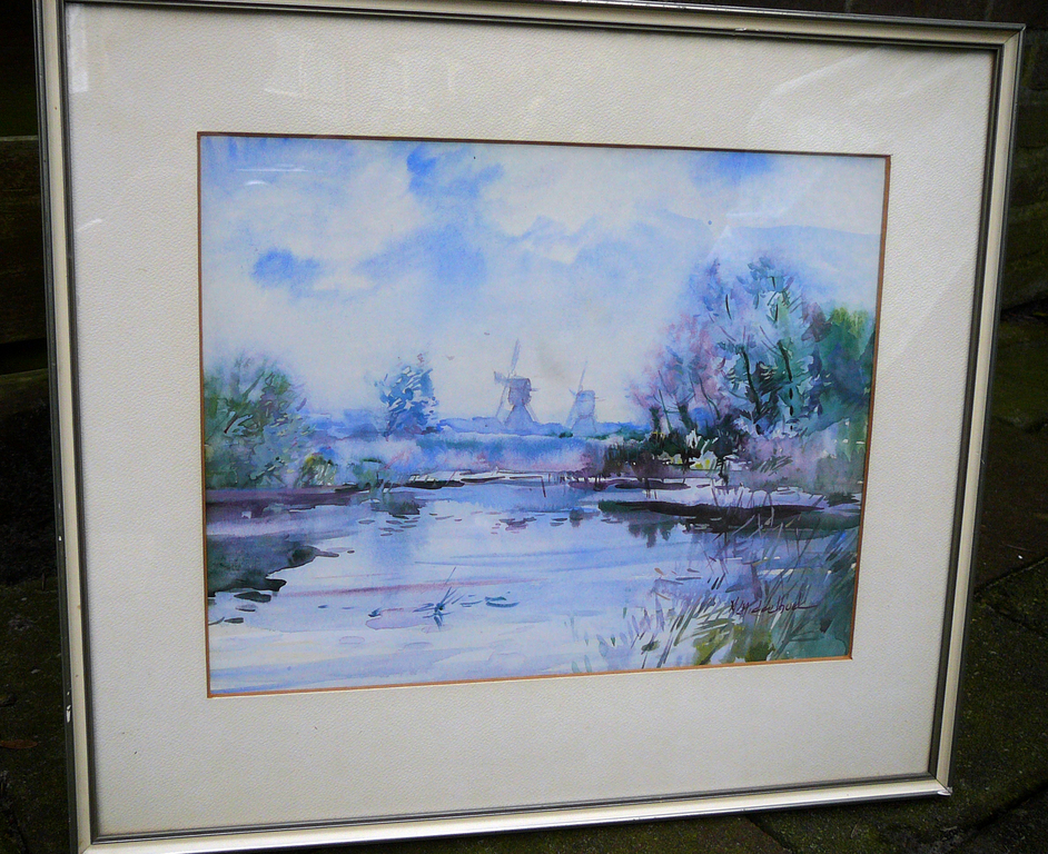 Martinus Middelhoek: Hollands Landschap -aquarel- kopen? Bied vanaf 90!