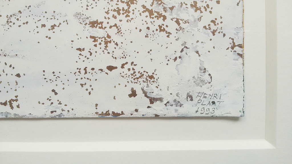 Henri Plaat - Compositie in zwart, wit, geel, gemengde techniek (mooi ingelijst) kopen? Bied vanaf 225!