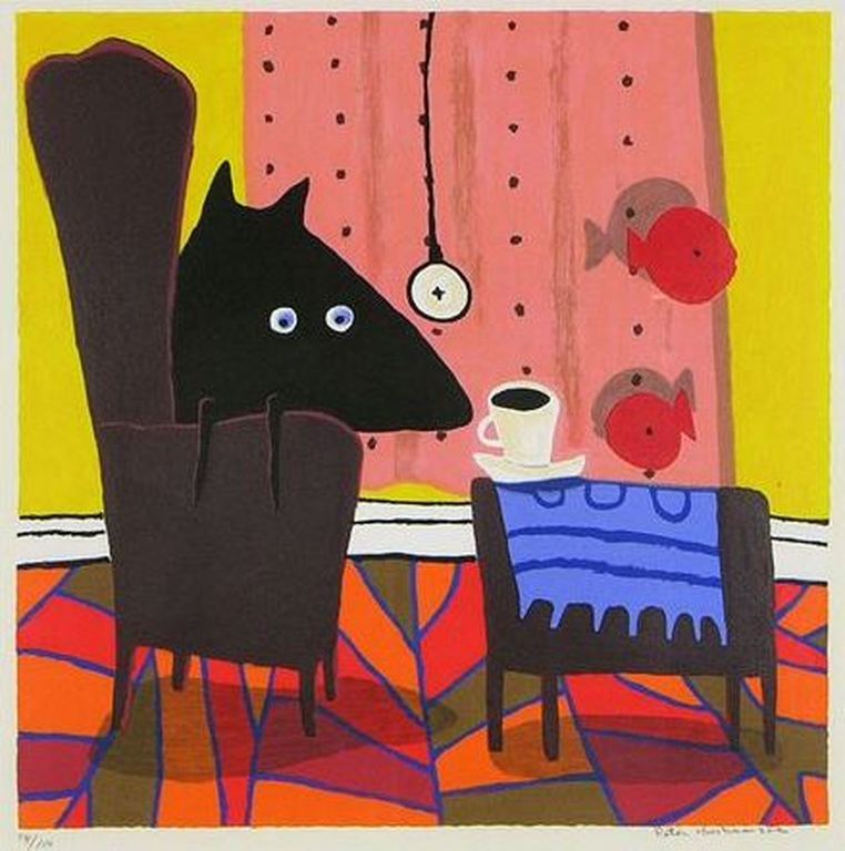 Peter Bastiaanssen: Zeefdruk, Zonder titel III - Ingelijst verkocht voor € 170!