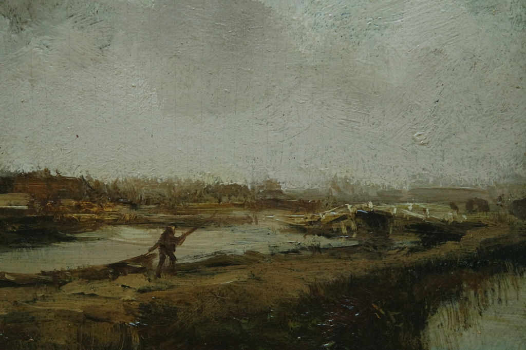 Willem G.F. Jansen (1871-1949) - olieverf op doek - dorp aan het water kopen? Bied vanaf 925!