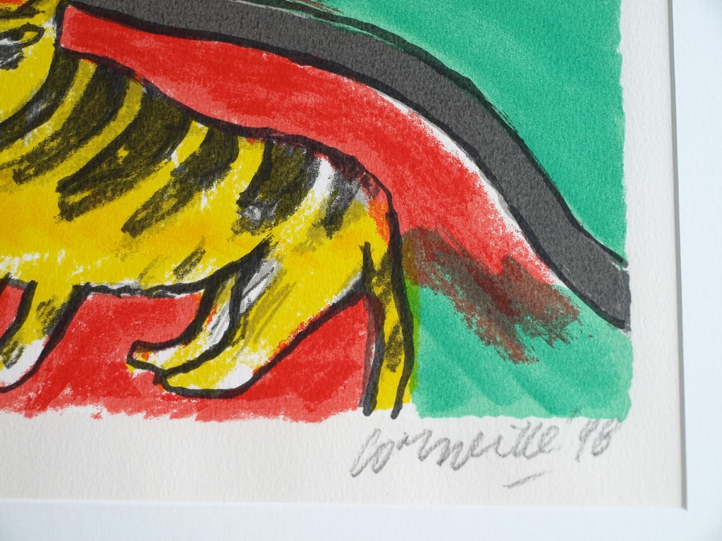 Corneille : Zeefdruk,  La Maison bleue - gesigneerd en ingelijst - 1998  kopen? Bied vanaf 100!