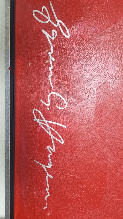 Espen Greger Hagen: acryl op doek, Head in Red kopen? Bied vanaf 400!