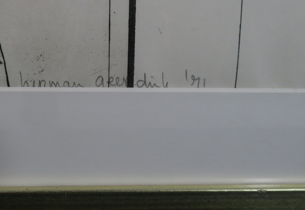 Herman Geerdink: Litho, Hommage aan J. Hanlo - Ingelijst kopen? Bied vanaf 1!