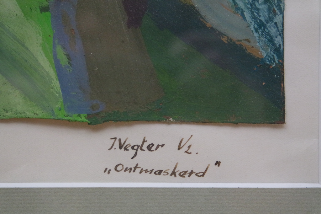 Jaap Vegter (1932-2003) - gouache - 'Ontmaskerd' kopen? Bied vanaf 165!