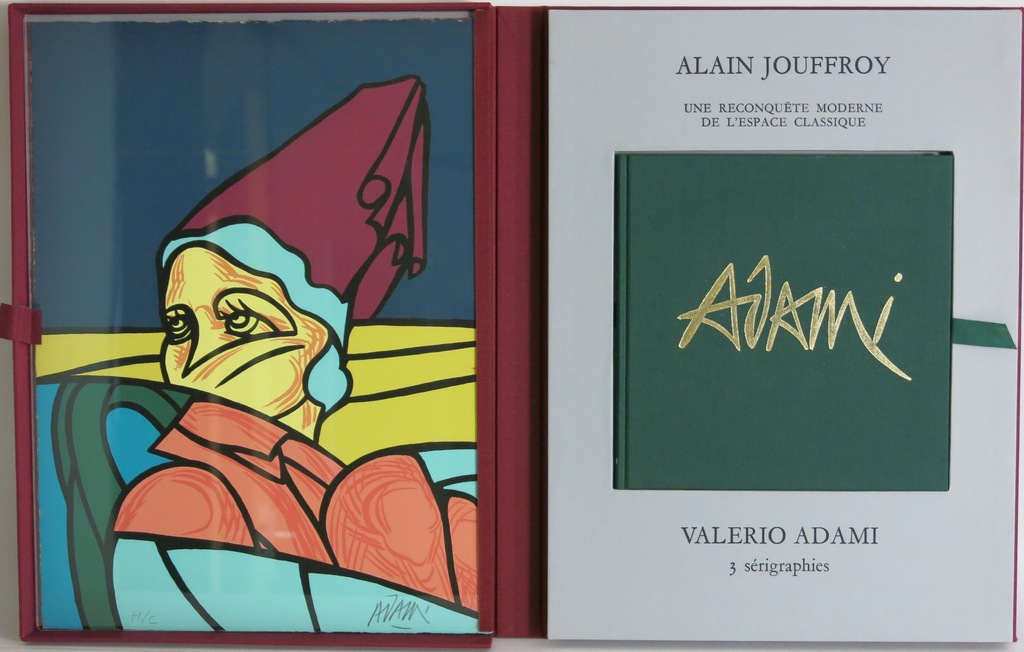 Valerio Adami:3 zeefdrukken + boek, Une reconquete moderne de l'espace classique kopen? Bied vanaf 150!
