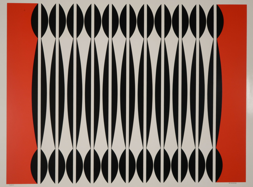 Dordevic Miodrag: Zeefdruk, Abstracte compositie met rood kopen? Bied vanaf 20!