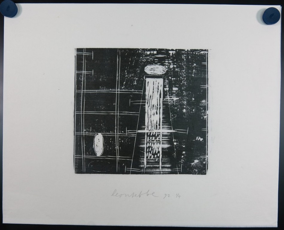 Leon Tebbe: Houtsnede op Japans papier, Abstract kopen? Bied vanaf 1!