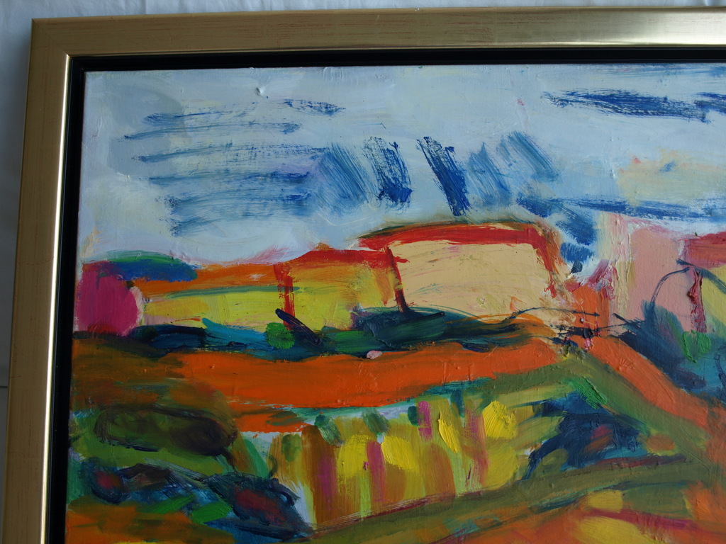 Gabriëlle Huig : Olieverf op doek , Landschap – gesigneerd & ingelijst –1996 kopen? Bied vanaf 1!