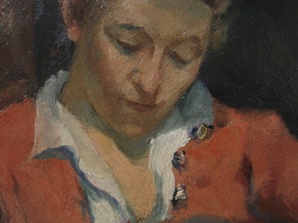 Toon Pluijmers 1910-1967 olieverf "vrouw aan tafel" 1943 gedateerd kopen? Bied vanaf 1!