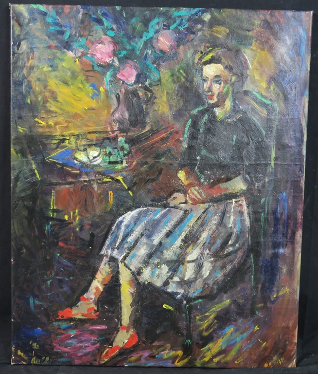 Jan van Holthe: Olieverf op doek, Marja, La Haye - Ingelijst kopen? Bied vanaf 1!