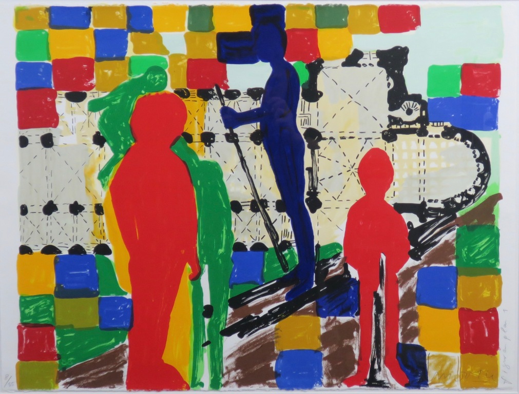 Cees Dolk: Zeefdruk, Figurenplan 1 -Ingelijst kopen? Bied vanaf 40!