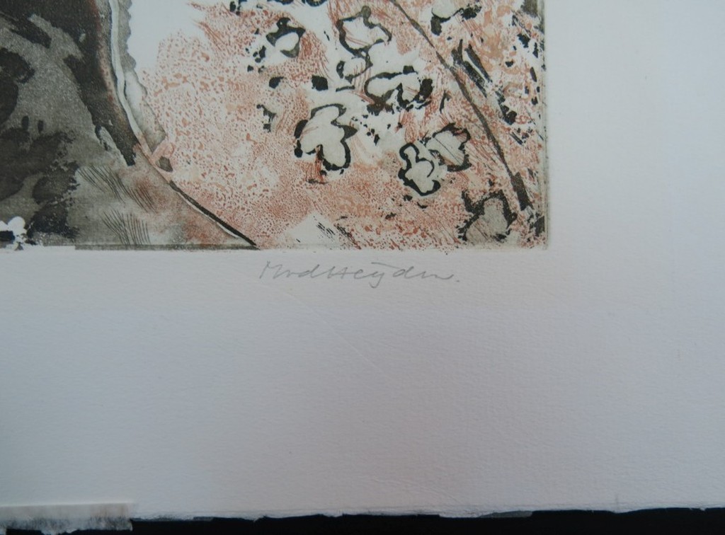 Marianne van der Heijden: Ets/aquatint, Be-spiegeling kopen? Bied vanaf 1!