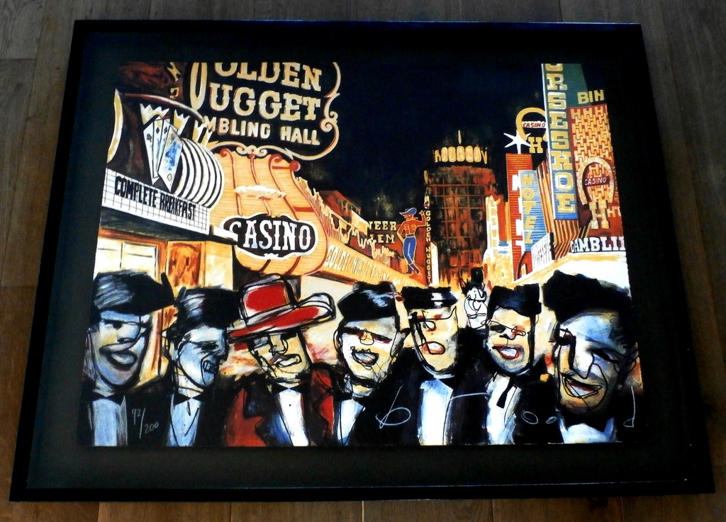 Herman Brood - grote ingelijste zeefdruk: Casino kopen? Bied vanaf 495!